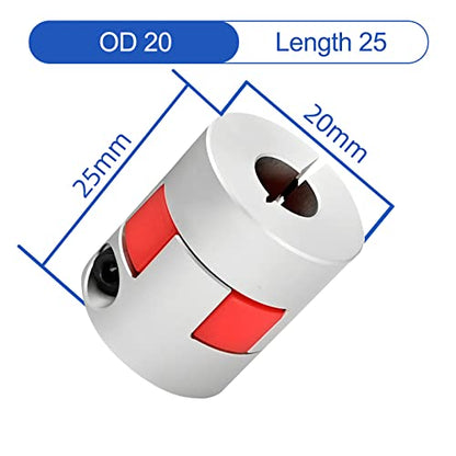 Upgrade D20*L25 Flexible Shaft Coupling 10mm to 10mm Aluminium Plum Connector Flexible Coupler for 3D Printer CNC Machine and Servo Stepped Motor - size: Bore 10mm to 10mm
