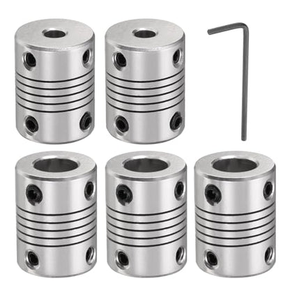 uxcell 5Pcs Aluminum Alloy Shaft Coupling 5mm to 10mm Stepper Motor Coupler