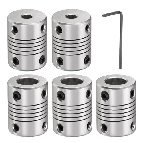 uxcell 5Pcs Aluminum Alloy Shaft Coupling 5mm to 10mm Stepper Motor Coupler