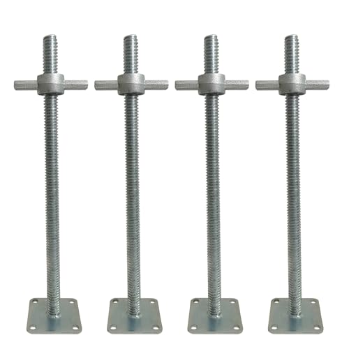 4 Pack 24" Adjustable Leveling Jack Feet Screw for Baker-Style Scaffolding - size: solid 24"