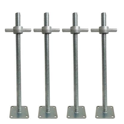 4 Pack 24" Adjustable Leveling Jack Feet Screw for Baker-Style Scaffolding - size: solid 24"