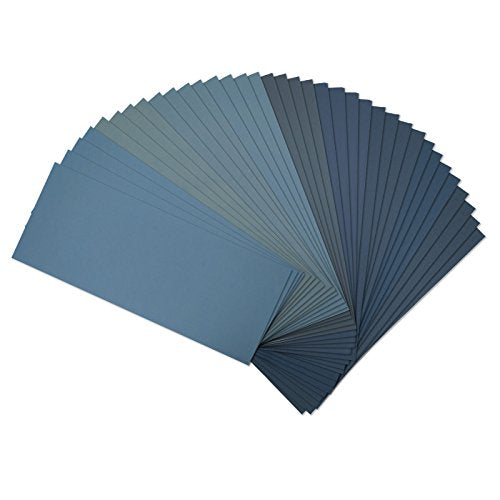 POWERTEC 471001 Wet Dry Sandpaper, Assorted Grit, 9" by 3.6", 36 PK, 4 of each400/600/800/1000/1200/1500/2000/2500/3000 - style: 36PK - 9 Assorted Grits
