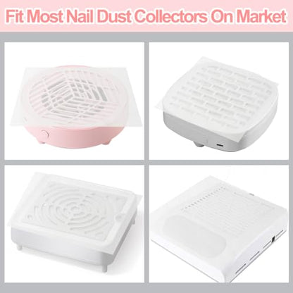 100PCS Nail Dust Collector Filter Paper, Disposable Nail Fan Filter Paper