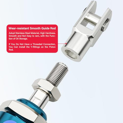 Double-Acting Pneumatic Cylinder (25mm Bore x 75mm Stroke) with Y Connector and Fittings MAL25x75 - size: 25mm Bore 75mm Stroke