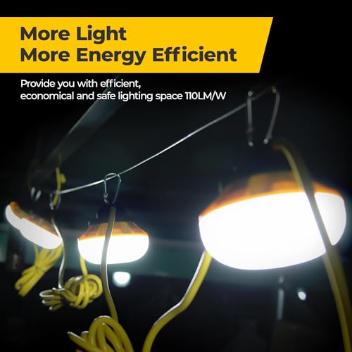 3Prong 100FT 100W LED String Lights, Temporary Work Lighting - size: 100FT-3Prong