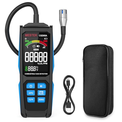 MESTEK Natural Gas Detector, Gas Leak Detector with Long Gooseneck, Locating The Source Like Propane, Methane, and Butane for Home and RV, Rechargeable