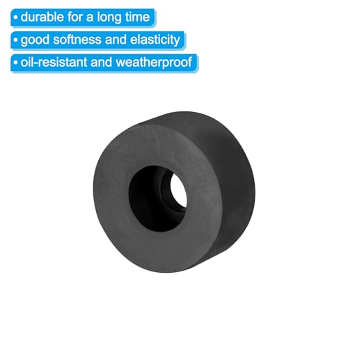 PATIKIL Rubber Spacer, 8 Pcs Rubber Anti Vibration Foot Pad Bumper 1.4" OD 0.4" ID Count Sink Hole Washer Round Neoprene Bushings Spacer for Air Compressor Machinery Generator Car, Black - size: 1.4" OD x 0.4" ID