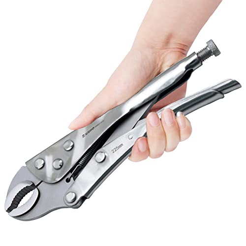 WEDO Locking Pliers 10", Curved Jaw Locking Pliers,Stainless Steel