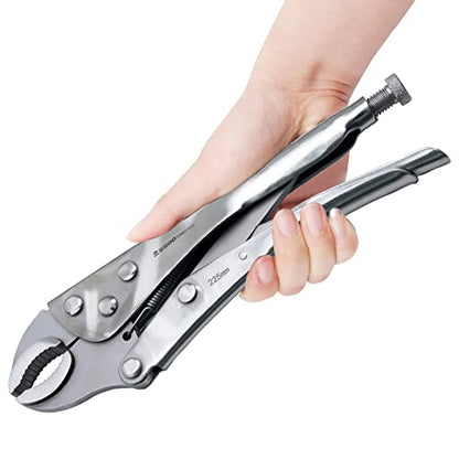 WEDO Locking Pliers 10", Curved Jaw Locking Pliers,Stainless Steel