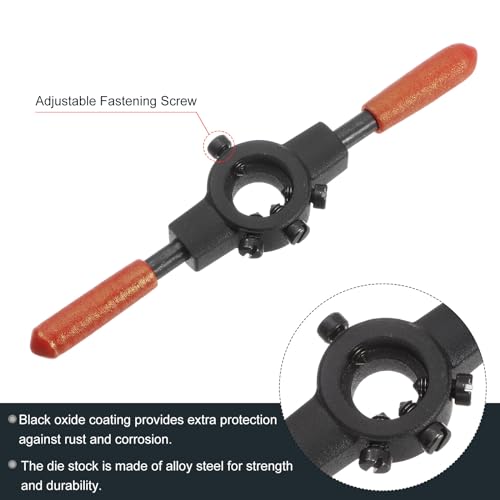 uxcell Die Stock Handle Wrench, for Metric M1-M3 (Metric) / 1/16"-3/32" (UNC/UNF) / 16mm OD Round Dies, 16mm x 5mm Threading Die Holder with Plastic Handle - size: M1-M3