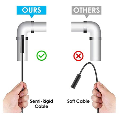 Endoscope Camera, USB Phone Borescope & Industrial Inspection Snake Camera, 7mm Probe with 6 LED Lights, IP67 Waterproof, for Android, Windows, and Pipe Sewer Drain (1 Meter / 3.3ft)