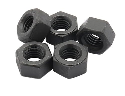 LBY 13pcs Heavy Hex Nuts, 1/2-13 Coarse Thread Hex Nuts, 45# Steel (Black) - size: 1/2-13