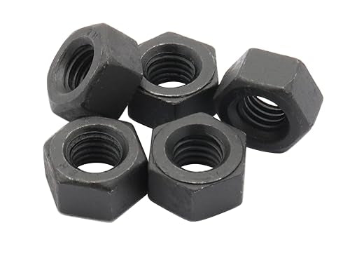 LBY 13pcs Heavy Hex Nuts, 1/2-13 Coarse Thread Hex Nuts, 45# Steel (Black) - size: 1/2-13