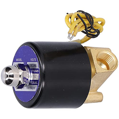 Electric Solenoid Valve, 2W-025-08 Brass Direct Acting Small NC Magnetic Valves for Water for Air for (DC24V)