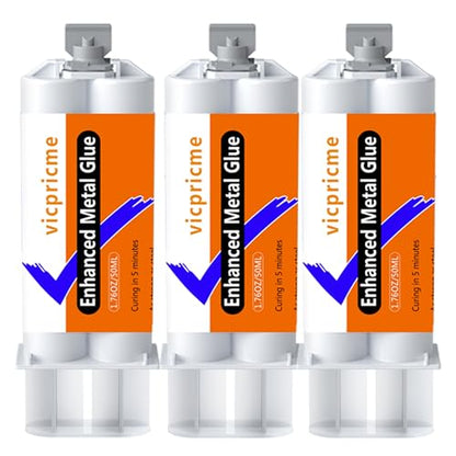 5-Minute Metal Glue (3-Pack) - Heavy Duty Waterproof Epoxy Adhesive for Metal, Stainless Steel, Aluminum, Cast Iron, Plastic, Wood, Ceramic. Quick Set High Strength Liquid Weld Repair Kit - size: 5Min 3pcs