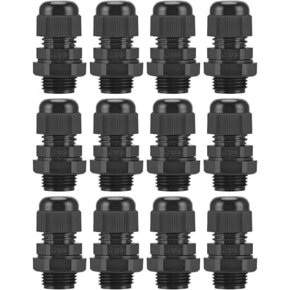 12 Pcs 3/8" NPT Cable Glands Waterproof Strain Relief Connector - color: 12 Pcs 3/8" NPT