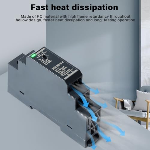 DIN Rail Power Supply, 15W 24VDC 0.63A Switching Power Supply with Overload Protection and Stable DC Output (HDR-15-24)