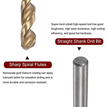 HARFINGTON Twist Drill Bit 10.9mm Titanium Coated HSS-E M42 HSS 8% Cobalt - size: 10.9mm