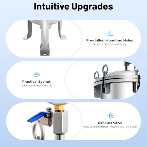 #2 Bag Filter Housing, 304 Stainless Steel Industrial Liquid Filtration Equipment, Solid-Liquid Separation Filter with Pressure Gauge Adjustable Height