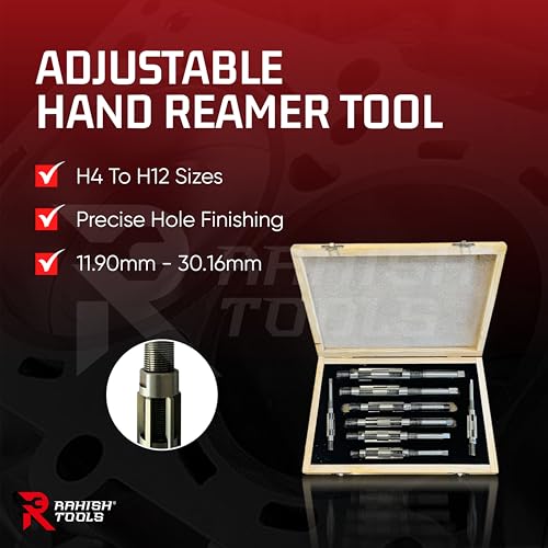 Adjustable Hand Reamer H4-H12 for Metal/Wood Repair, 15/32" to 1-3/16" - size: H4 to H12 - 9Pcs