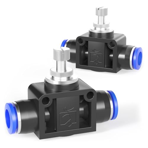 TAILONZ 6mm OD SCF-6 Air Flow Control Valve Push-to-Connect Fitting 5PCS - size: 6mm/Blue/5PCS
