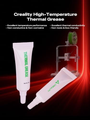 Creality High-Temperature Thermal Grease, Excellent Thermal Conductivity for 3D Printer Hotend and Heat Break, Non-Conductive&Corrosive, Non-Toxic, Odorless, Stable from -55°C to 350°C (1 Pack) - style: High-temp Thermal Grease