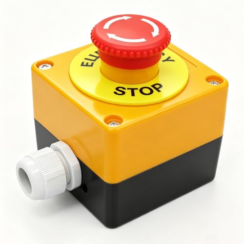 TWTADE/Emergency Stop Red Sign Mushroom Push Button Switch Station 1 NC 1 NO 440V 10A Normally Closed Stop Switch Box LA38-11ZS-BOX - color: Red with Box/LA38A-11ZS, size: 1NO 1NC
