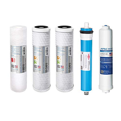 APEC FILTER-MAX90 US Made 90 GPD Complete Replacement Filter Set for Ultimate Series Reverse Osmosis Water Filter System (for Standard 1/4" Output System) - style: Complete Filter Set + 1/4" output