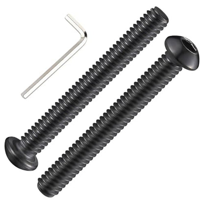 Wensilon (50Pcs) 1/4-20 * 2-1/2 Button Head Socket Cap Bolts Screws, 304 Black Stainless Steel, Allen Hex Drive, Bright Finish, Fully Machine Thread - color: Black, size: B 1/4-20*2-1/2