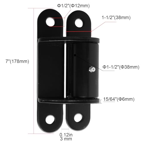 Upgraded 7” Gate Hinges Heavy Duty with Grease Zerk, Face Mount Bearing Gate Hinge Bolt or Weld on Hinges for Large Heavy Driveway Trailer Gates up to 1000 lbs- 1Pair Black 2062P