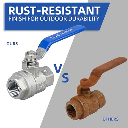 3/4" NPT Ball Valve 2-Pack, 304 Stainless Steel, Full Port - size: 3/4 inch