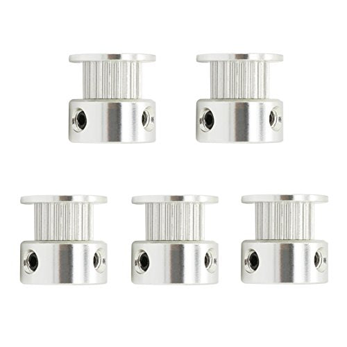 5PCs Aluminum 2GT Timing Pulley 20 Teeth Bore 8mm for 3D Printer 6mm Width 2GT Timing Belt - size: 20 teeth, style: 8mm bore, for 6mm belt