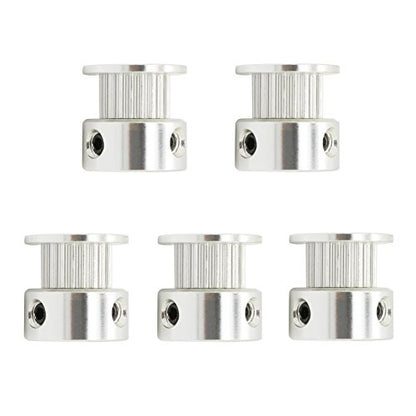 5PCs Aluminum 2GT Timing Pulley 20 Teeth Bore 8mm for 3D Printer 6mm Width 2GT Timing Belt - size: 20 teeth, style: 8mm bore, for 6mm belt