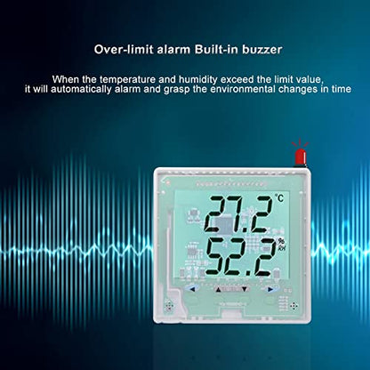 Digital Temperature and Humidity Sensor with Modbus RS485, Industrial High Accuracy Monitoring Transducer Thermometer Hygrometer with LCD Display DC10~28V - size: OLED-S