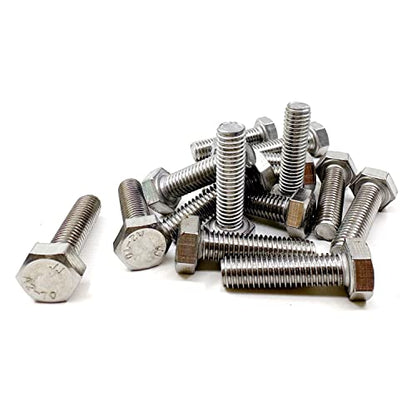 M8 Hex Bolt, M8-1.25 x 30mm Hex Head Screw Bolts, 304 Stainless Steel, Fully Threaded, Plain Finish, Hex Tap Bolts 15Pcs (M8x30mm) - size: M8x30mm