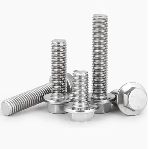 M8-1.25 x 35mm Flanged Hex Head Bolts Flange Hexagon Screws, Stainless Steel 18-8 (304), Plain Finish，15PCS - size: M8x35, style: Flange Head