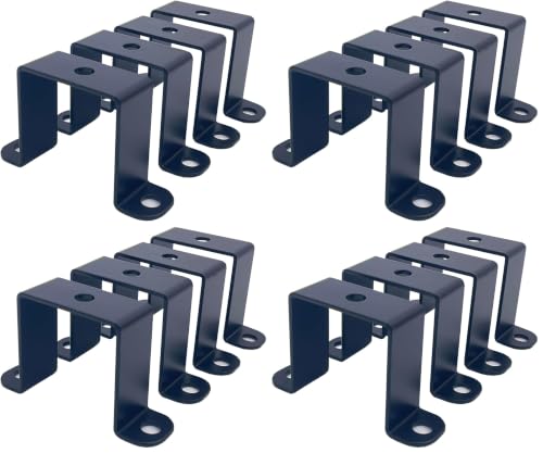 4 PCS 2x2" Square Tube Strap Clamps, 2 inch pipe strap, metal u clamp bracket for mounting,Powder Coated Black (Pack of 4) - size: 2x2" (Pack of 4)