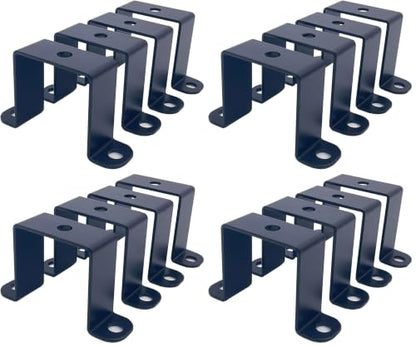 4 PCS 2x2" Square Tube Strap Clamps, 2 inch pipe strap, metal u clamp bracket for mounting,Powder Coated Black (Pack of 4) - size: 2x2" (Pack of 4)