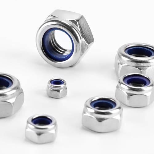 191 Pack 304 A2-70 Metric Nylon Lock Nuts - color: Silver, size: Metric