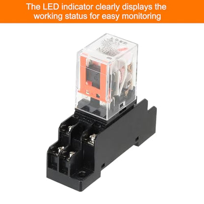 MECCANIXITY 2 Set AC220V/240V Electromagnetic Relay 8-Pin 5A DPDT 2NO 2NC