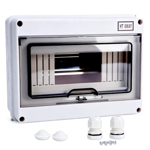 8 Way Circuit Breaker Box, Waterproof Distribution Protection Box - color: HT, size: 8 Way 200x155x92 MM