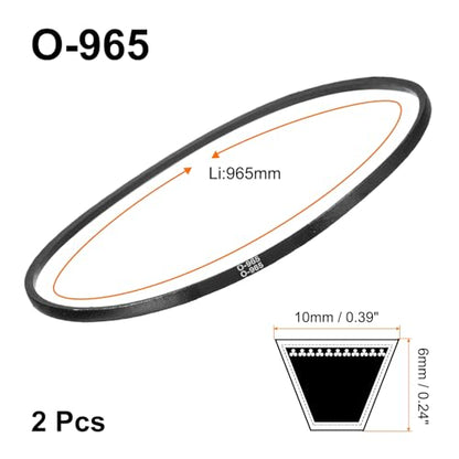 uxcell 2Pcs O-965 O Type V-Belt 965mm/38 Inner Length x 0.39" Width x 0.24" Height, O-Type Closed-Loop Rubber Transmission Belt - size: O-965