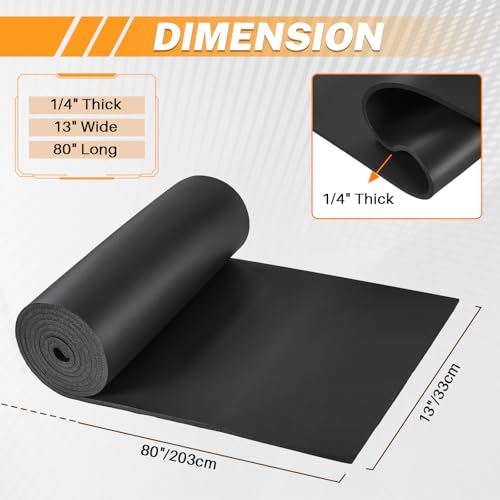 MAOPINER 1/4" T x 13" W x 80" L Neoprene Foam Padding Without Adhesive - size: 1/4"Thick × 13" Wide × 80" Long