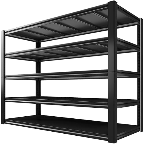 REIBII 48.2" W Garage Shelving, 3000LBS Heavy Duty Shelf for Basement Shed - size: 72.2"H x 24.2"D x 48.2"W