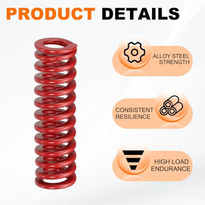 HARFINGTON 6pcs Die Spring 3/8" OD x 1.25" Free Length SMH1005, Red - size: 3/8" OD x 1.25" Free Length