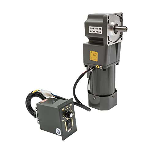 AC High Torque Motor,110V 120W Electric Gear Motor with Variable Speed Adjustable Controller,90°Right Angle Output 45RPM 20NM
