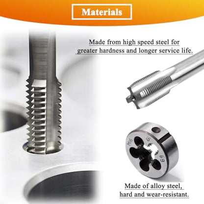 Metric Tap and Die Set M16 x 1.5mm HSS Machine Thread Tap and Alloy Steel Round Die Right Hand