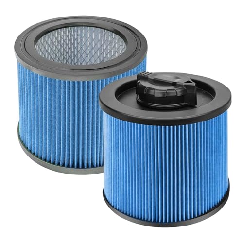 DXVC4002 Cartridge Filter Replacement Fit for DEWALT DXV04T DXV05P DXV05S DXV08S DXV06G 4 Gallon Wet/Dry Vacuum Cleaners, Washable and Reusable(2 Pack) - size: DXVC4002 2 Pack