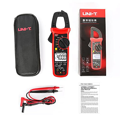 UNI-T Digital Clamp Meter UT203+, AC Current True RMS HVAC Volt Amp Ohm Meter Clamp On Multimeter, Auto Ranging 4,000 Counts NCV AC DC Voltage Frequency Resistance Capacitance Continuity Diode Tester - size: UT203+