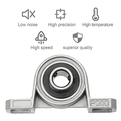 4Pcs 10mm Pillow Block Bearing 0.39" Bore Diameter Mounted Pillow Block KP000 Bearing Block - size: KP000-4pcs